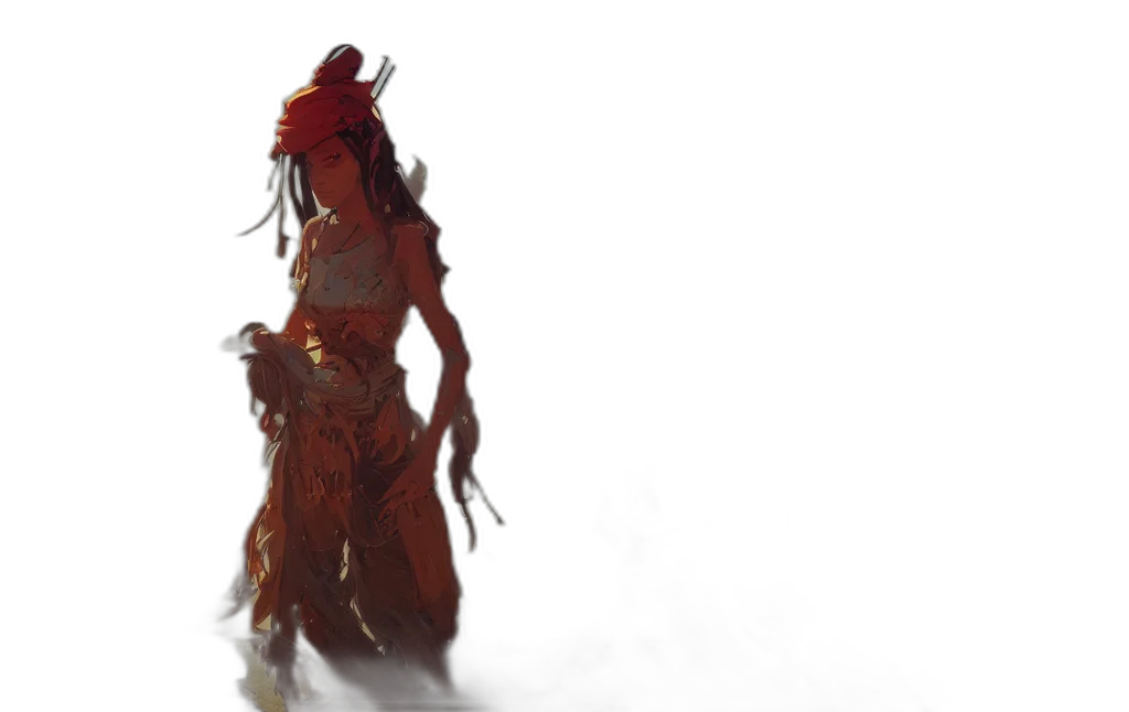 creature, dress, dragon, hair transparent PNG cut-out