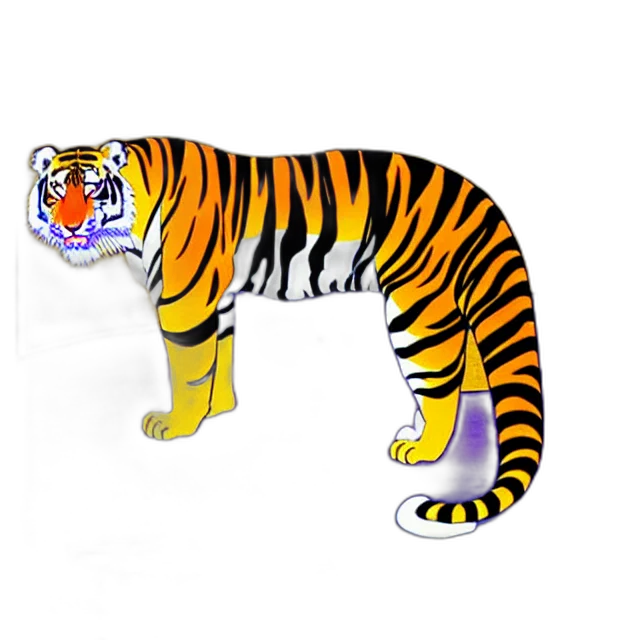 animal, 3d render, concept art, photorealistic, pixel art, beautiful, painting, tiger transparent PNG cut-out