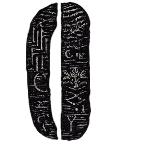 shoes, mask, crown, jewelry, woodcut, invented, alphabet transparent PNG cut-out