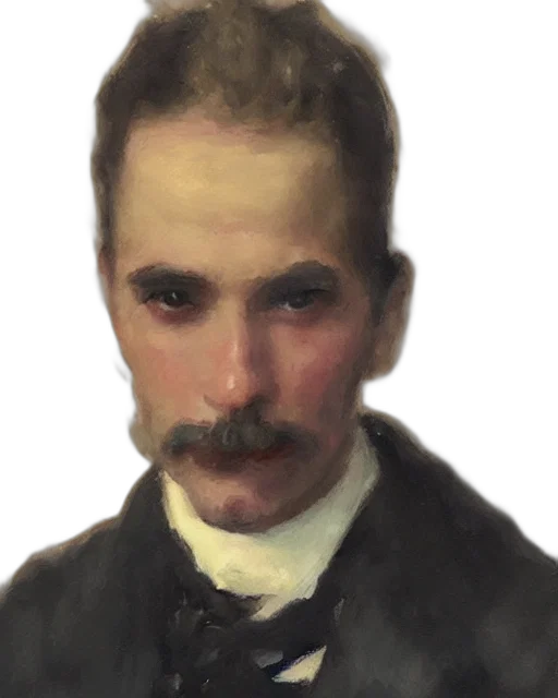 face, mask, staff, oil painting transparent PNG cut-out