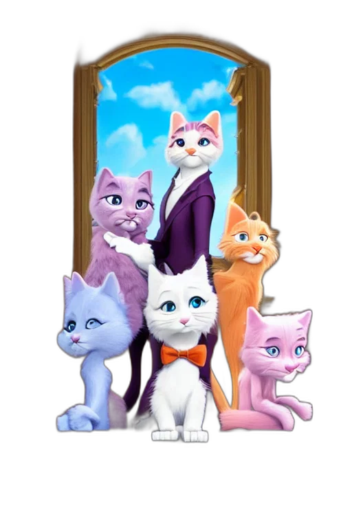 staff, concept art, cartoon, 3d render, fantasy art, pastel, aristocats, movie transparent PNG cut-out