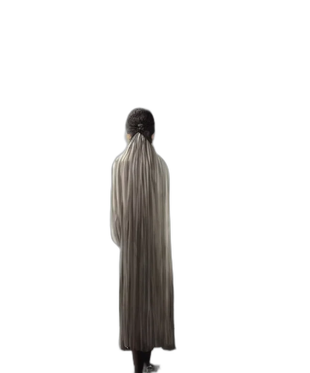 dress, hair, staff, jacket transparent PNG cut-out