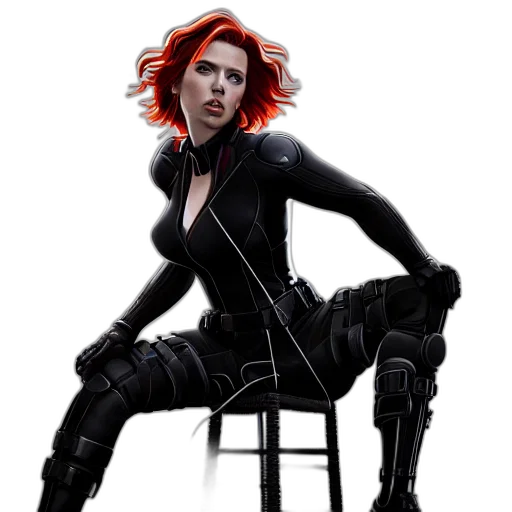 jacket, concept art, cyberpunk, comic book art, photorealistic, scarlett, johansson, black transparent PNG cut-out