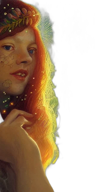 face, dress, hair, fantasy art, photorealistic, concept art, watercolor, outer space transparent PNG cut-out