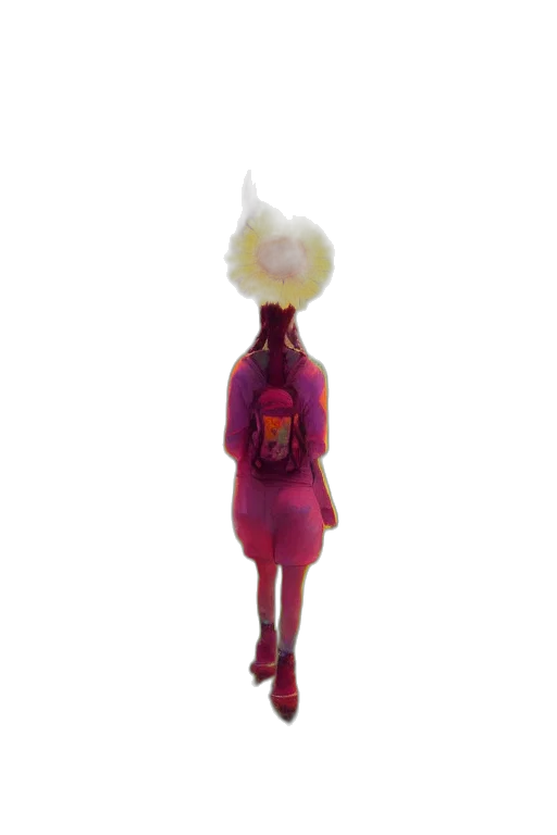 dress, jacket, hair, mask transparent PNG cut-out