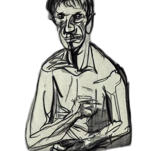 face, staff, jacket, concept art, comic book art, pencil sketch, cartoon, graham transparent PNG cut-out
