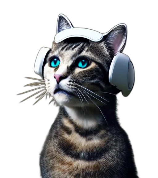 animal, staff, robot, vaporwave, photorealistic, cyberpunk, concept art, photo transparent PNG cut-out