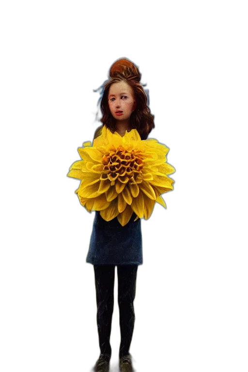 flower, dress, crown, staff, 3d render, photorealistic, oil painting, concept art transparent PNG cut-out