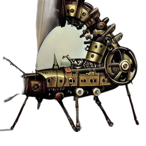 robot, weapon, furniture, creature, concept art, fantasy art, 3d render, watercolor transparent PNG cut-out