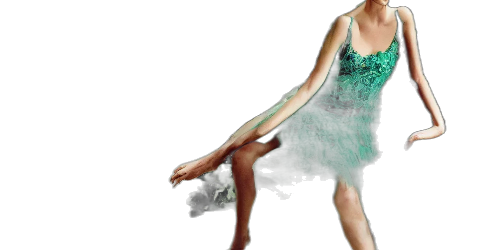 dress, photorealistic, 3d render, concept art, watercolor, green, pastel, blue transparent PNG cut-out
