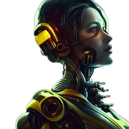 robot, cyberpunk, concept art, comic book art transparent PNG cut-out