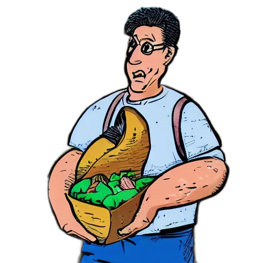 food, cartoon, concept art, comic book art transparent PNG cut-out