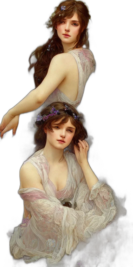 dress, face, jewelry, crown, photorealistic, oil painting, fantasy art, concept art transparent PNG cut-out