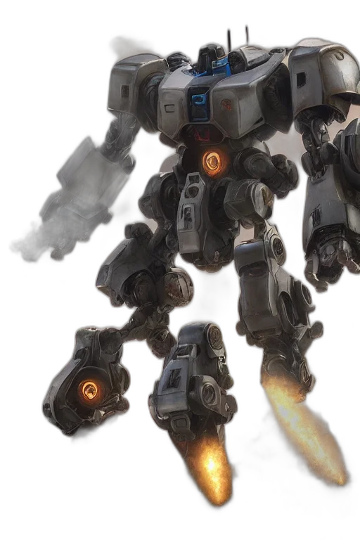 robot, weapon, concept art, 3d render transparent PNG cut-out