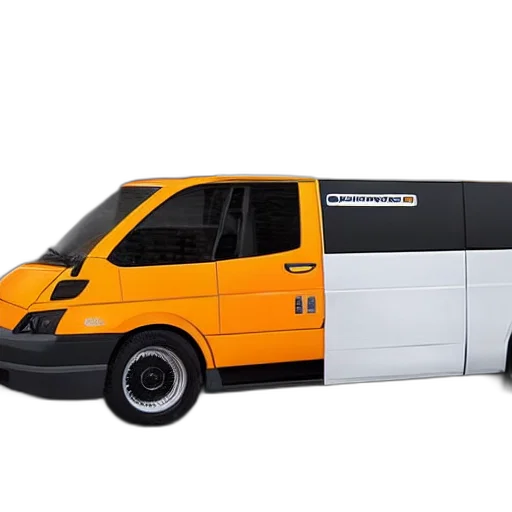car, 3d render, commercial, van transparent PNG cut-out
