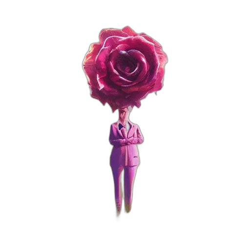 flower, staff, umbrella, crown, concept art, pixel art, vaporwave, 3d render transparent PNG cut-out