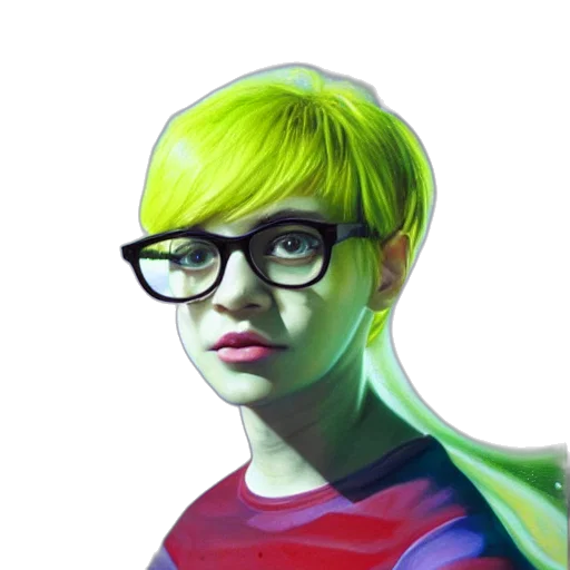 face, hair, creature, staff transparent PNG cut-out