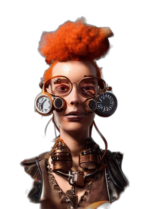 face, robot, jewelry, hair transparent PNG cut-out