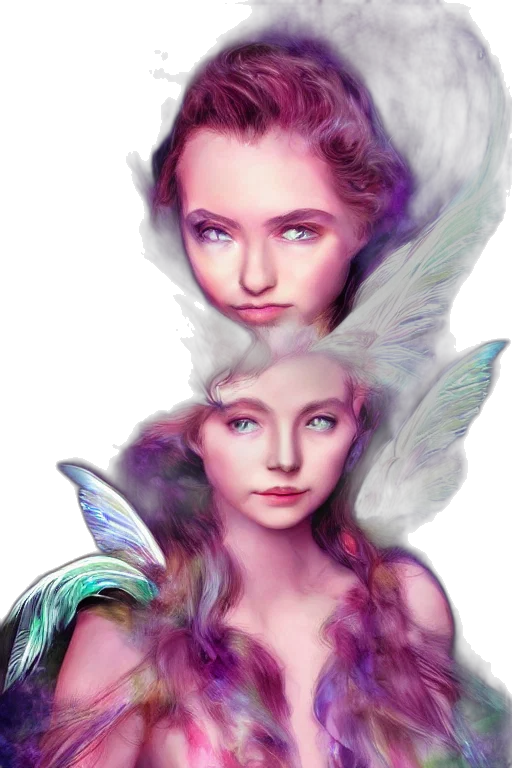 fantasy art, concept art, photorealistic, watercolor, underwater, outer space, pastel, blue transparent PNG cut-out