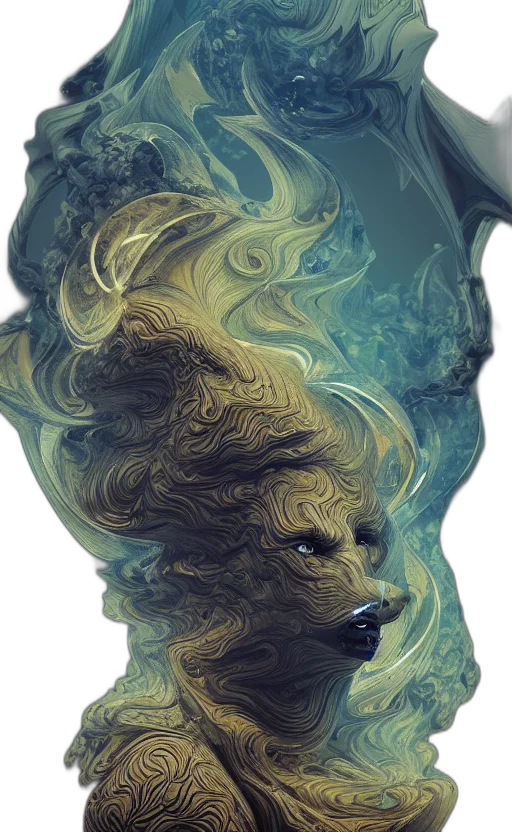 mask, face, hair, creature, fantasy art, concept art, watercolor, photorealistic transparent PNG cut-out