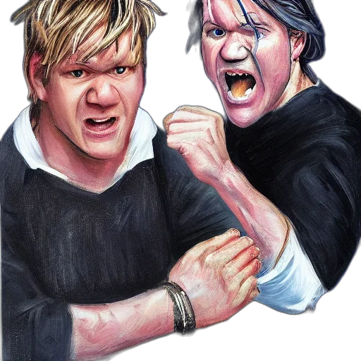 concept art, comic book art, watercolor, photorealistic, portrait, gordon, ramsay, shouting transparent PNG cut-out