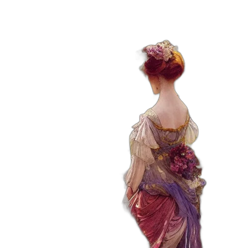 dress, crown, jewelry, flower, photorealistic, oil painting, concept art, watercolor transparent PNG cut-out