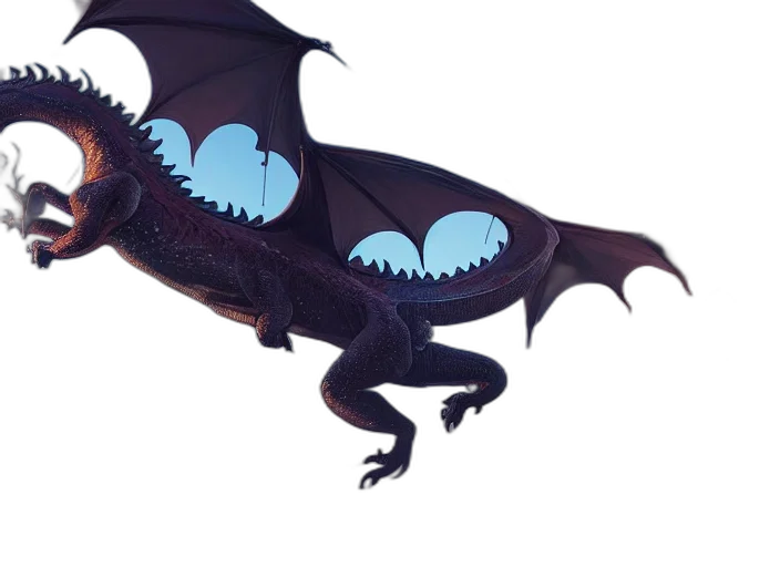 dragon, creature, animal, concept art, 3d render, fantasy art, pixel art, dark transparent PNG cut-out
