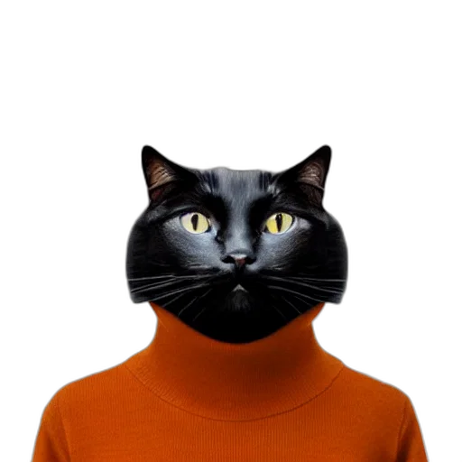 mask, animal, jacket, hat, photorealistic, 3d render, concept art, dark transparent PNG cut-out