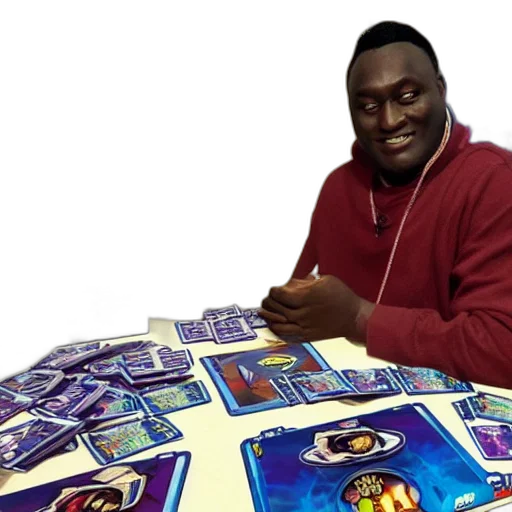 robot, face, purple, aki, enjoying, trading, card, game transparent PNG cut-out