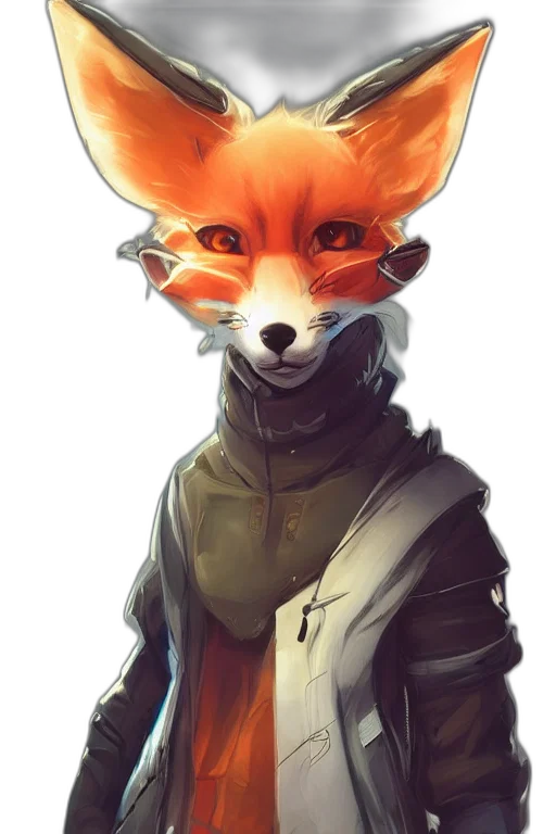 jacket, staff, mask, animal, concept art, watercolor, fantasy art, pixel art transparent PNG cut-out
