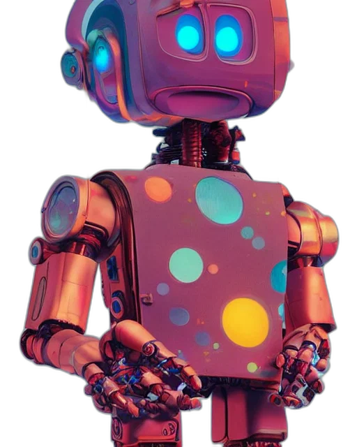 robot, concept art, 3d render, cyberpunk transparent PNG cut-out