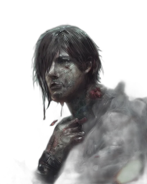 face, creature, concept art, fantasy art, cyberpunk, photorealistic, fog, dark transparent PNG cut-out