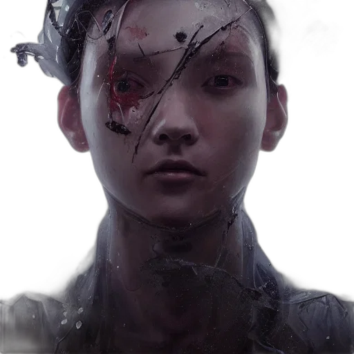 face, mask, robot, creature, photorealistic, concept art, cyberpunk, comic book art transparent PNG cut-out