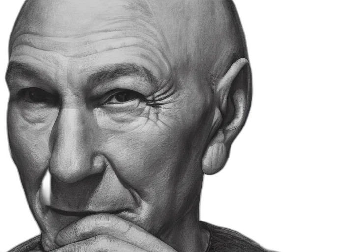 face, photorealistic, pencil sketch, comic book art, concept art, charcoal, drawing, patrick transparent PNG cut-out