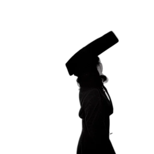 hat, staff, dress, umbrella, 3d render, concept art, photorealistic, monochrome transparent PNG cut-out