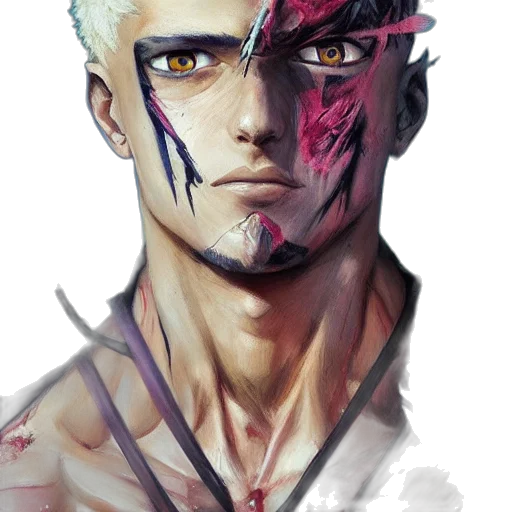 face, mask, cyberpunk, fantasy art transparent PNG cut-out