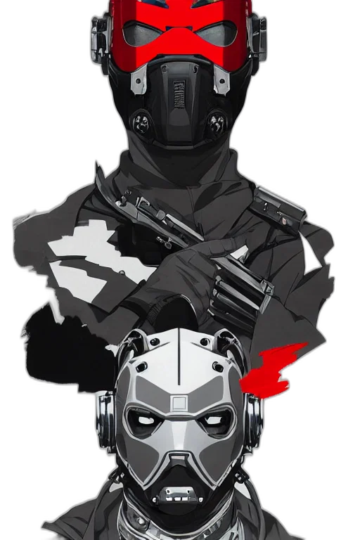 mask, weapon, robot, jacket transparent PNG cut-out