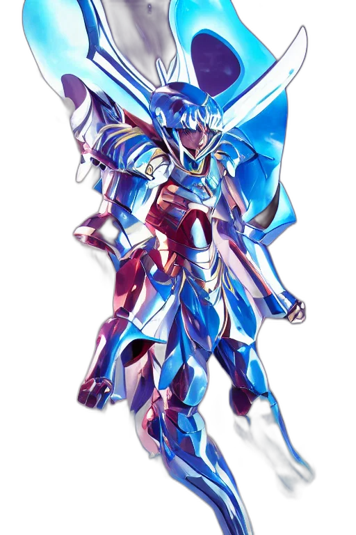 robot, sword, weapon, dragon, concept art, vaporwave, fantasy art, anime transparent PNG cut-out