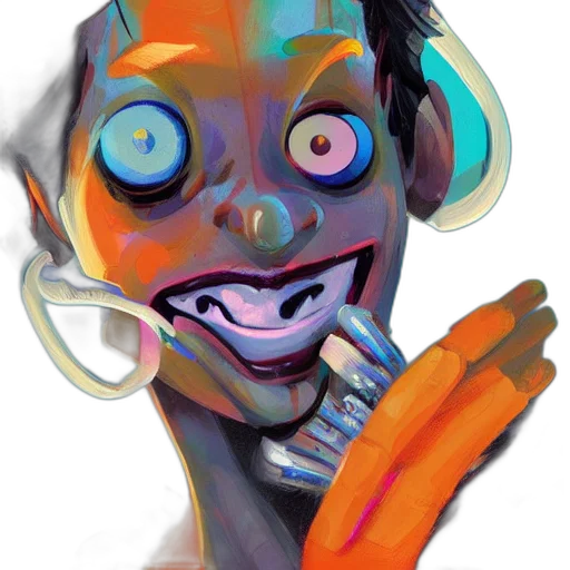 mask, face, creature, robot, concept art, cyberpunk, vaporwave, watercolor transparent PNG cut-out