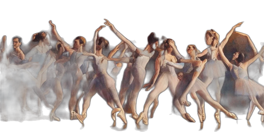 concept art, oil painting, photorealistic, 3d render, earth tones, dancing, ballet, best transparent PNG cut-out