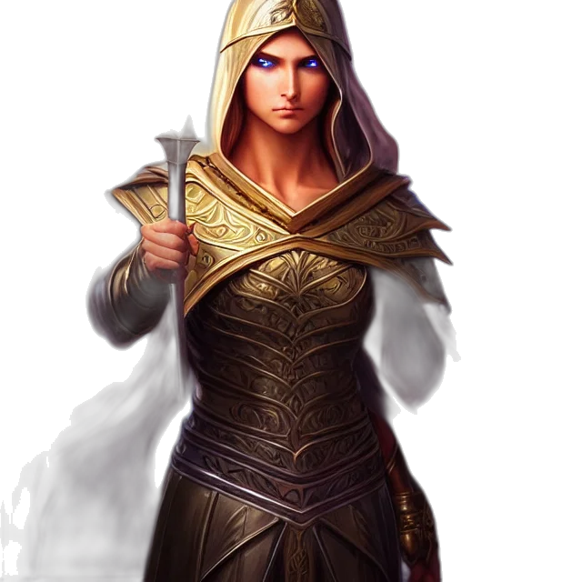 staff, sword, fantasy art, concept art, comic book art, 3d render, golden, holy transparent PNG cut-out