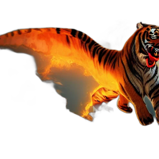 animal, dragon, creature, concept art, 3d render, fantasy art, photorealistic, fire transparent PNG cut-out