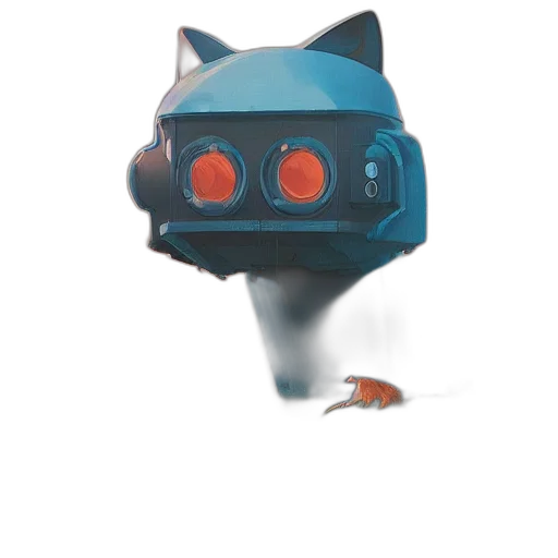 robot, mask, creature, animal, concept art, 3d render, cyberpunk, vaporwave transparent PNG cut-out