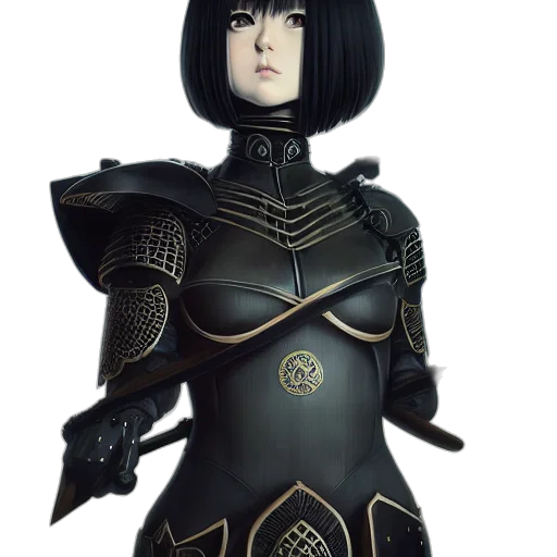 robot, staff, sword, dress, concept art, fantasy art, 3d render, cyberpunk transparent PNG cut-out