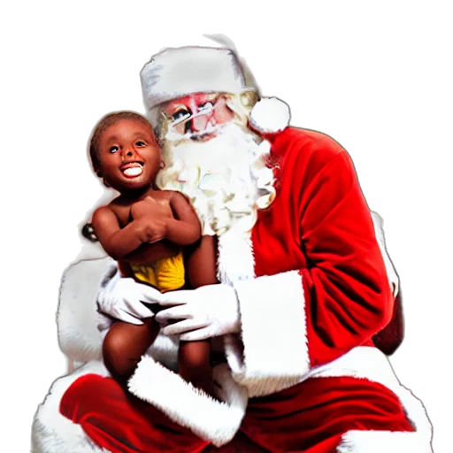 photorealistic, santa, claus, sitting transparent PNG cut-out