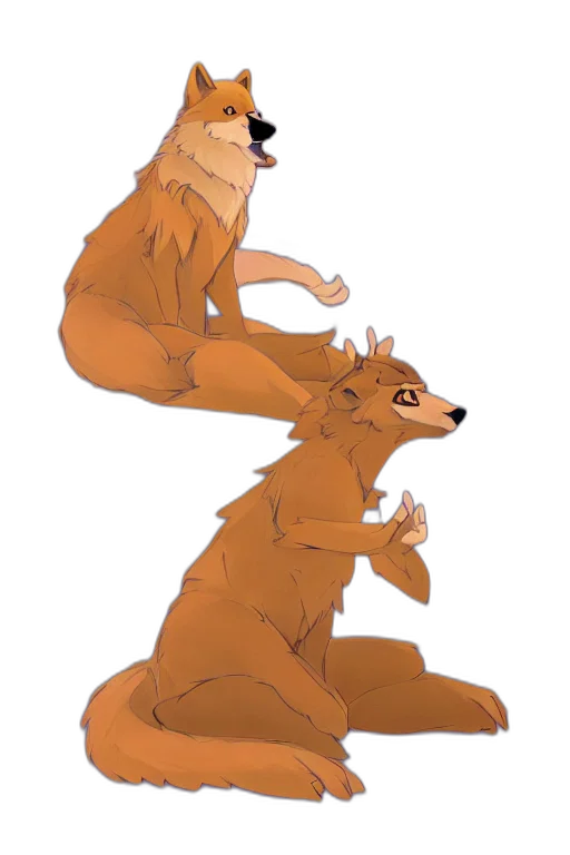 creature, animal, concept art, watercolor, anime, cartoon, forest, earth tones transparent PNG cut-out