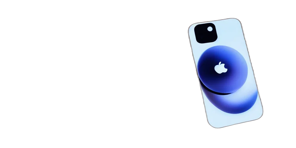 robot, 3d render, vaporwave, iphone, product, photography, bright, white transparent PNG cut-out
