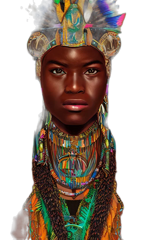 jewelry, face, crown, mask, concept art, photorealistic, 3d render, fantasy art transparent PNG cut-out