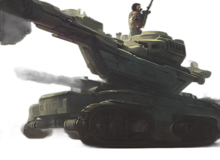 weapon, concept art, 3d render, fantasy art, photorealistic, hovering, speeder, tank transparent PNG cut-out