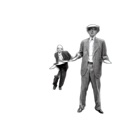 hat, staff, umbrella, gilbert, george, playing, frisbees, park transparent PNG cut-out